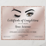 Certificate of Completion Award lashes Course<br><div class="desc">Certificate of Completion Makeup artist Wink Eye Beauty Salon Lash Extension Course Completion</div>