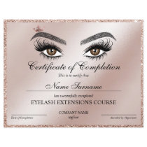 Certificate of Completion Award lashes Course Certificate of Completion Award lashes Course