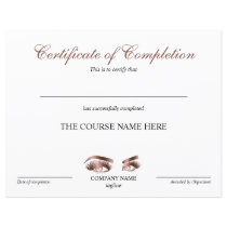 Certificate of Completion Award lashes Course Certificate of Completion Award lashes Course
