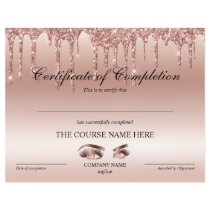 Certificate of Completion Award lashes Course Certificate of Completion Award lashes Course