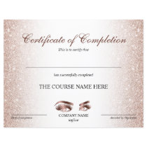 Certificate of Completion Award lashes Course Certificate of Completion Award lashes Course