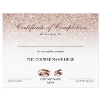 Certificate of Completion Award lashes Course Certificate of Completion Award lashes Course