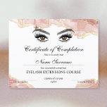 Certificate of Completion Award lashes Course<br><div class="desc">Certificate of Completion Makeup artist Wink Eye Beauty Salon Lash Extension Course Completion</div>