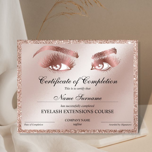Certificate of Completion Award lashes Course (Creator Uploaded)