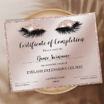 Certificate of Completion Award lashes Course<br><div class="desc">Certificate of Completion Makeup artist Wink Eye Beauty Salon Lash Extension Course Completion</div>