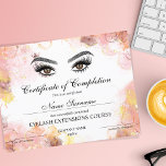 Certificate of Completion Award lashes Course<br><div class="desc">Certificate of Completion Makeup artist Wink Eye Beauty Salon Lash Extension Course Completion</div>