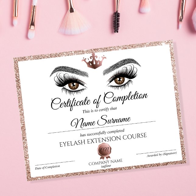 Certificate of Completion Award lashes Course (Creator Uploaded)