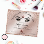 Certificate of Completion Award lashes Course<br><div class="desc">Certificate of Completion Makeup artist Wink Eye Beauty Salon Lash Extension Course Completion</div>