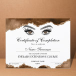 Certificate of Completion Award lashes Course<br><div class="desc">Certificate of Completion Makeup artist Wink Eye Beauty Salon Lash Extension Course Completion</div>