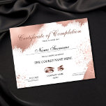 Certificate of Completion Award lashes Course<br><div class="desc">Certificate of Completion Makeup artist Wink Eye Beauty Salon Lash Extension Course Completion</div>