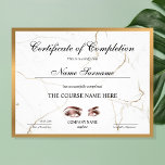 Certificate of Completion Award lashes Course<br><div class="desc">Certificate of Completion Makeup artist Wink Eye Beauty Salon Lash Extension Course Completion</div>