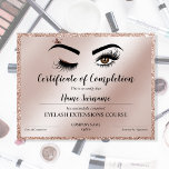 Certificate of Completion Award lashes Course<br><div class="desc">Certificate of Completion Makeup artist Wink Eye Beauty Salon Lash Extension Course Completion</div>