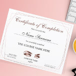 Certificate of Completion Award lashes Course<br><div class="desc">Certificate of Completion Makeup artist Wink Eye Beauty Salon Lash Extension Course Completion</div>