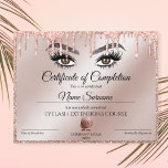 Certificate of Completion Award lashes Course<br><div class="desc">Certificate of Completion Makeup artist Wink Eye Beauty Salon Lash Extension Course Completion</div>