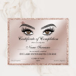 Certificate of Completion Award lashes Course<br><div class="desc">Certificate of Completion Makeup artist Wink Eye Beauty Salon Lash Extension Course Completion</div>