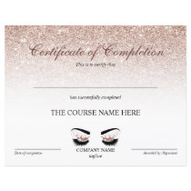Certificate of Completion Award lashes Course Certificate of Completion Award lashes Course