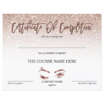 Certificate of Completion Award lashes Course Certificate of Completion Award lashes Course