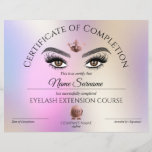 Certificate of Completion Award lashes Course<br><div class="desc">Certificate of Completion Makeup artist Wink Eye Beauty Salon Lash Extension Course Completion</div>