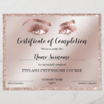 Certificate of Completion Award lashes Course<br><div class="desc">Certificate of Completion Makeup artist Wink Eye Beauty Salon Lash Extension Course Completion</div>