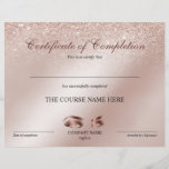 Certificate of Completion Award lashes Course<br><div class="desc">Certificate of Completion Makeup artist Wink Eye Beauty Salon Lash Extension Course Completion</div>