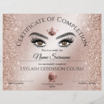 Certificate of Completion Award lashes Course<br><div class="desc">Certificate of Completion Makeup artist Wink Eye Beauty Salon Lash Extension Course Completion</div>