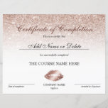 Certificate of Completion Award lips make up<br><div class="desc">Certificate of Completion Makeup artist lips make up  Beauty Salon Lash Extension Course Completion</div>