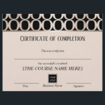 Certificate of Completion Award Luxury Gold<br><div class="desc">Modern Geometric Gold Glitter Circles Certificate of Completion Awards.</div>