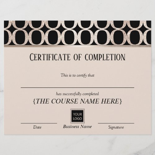 Certificate of Completion Award Luxury Gold 