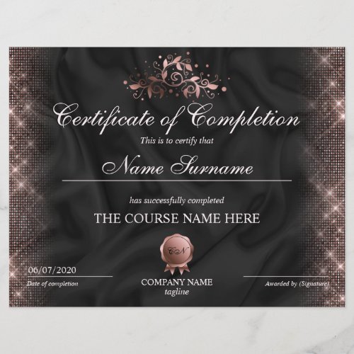 Certificate of Completion Award Makeup lash Course