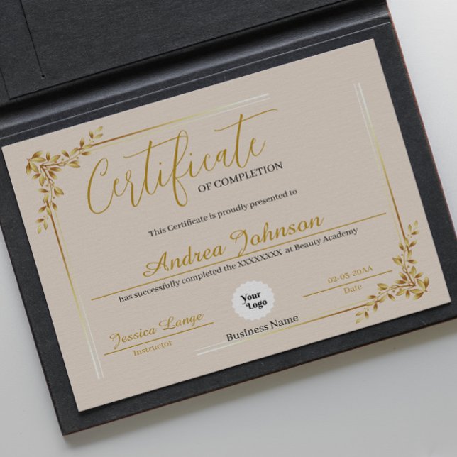 Certificate Of Completion Awards Script Golden  (Certificate Of Completion Awards Script Golden)