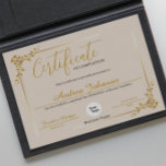 Certificate Of Completion Awards Script Golden<br><div class="desc">Explore our Certificate of Completion Awards tailored for Estheticians, Nail Techs, Lash Extension, Wig Making, Makeup, and Hair classes. This fully editable template, crafted in handwritten script typography, brings an elegant modern touch to your diplomas. With golden lettering against a cream background, your certificates will exude sophistication. Additionally, you have...</div>