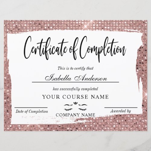 Certificate Of Completion Beauty Award
