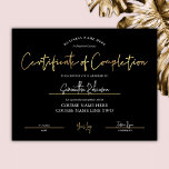 Certificate of Completion Black Gold Beauty Award<br><div class="desc">Black and Faux Gold Effect Completion Certificate Award, perfect for certificate of completion for lashes, hairdresser or beauty courses. You can also use this luxury professional diploma design with gold script font for any type of accreditation. This metallic effect course completion template is super versatile to suit any beauty brand...</div>
