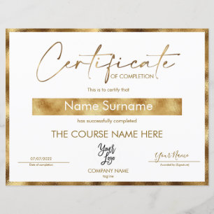 Certificate of Completion Course Completion Logo