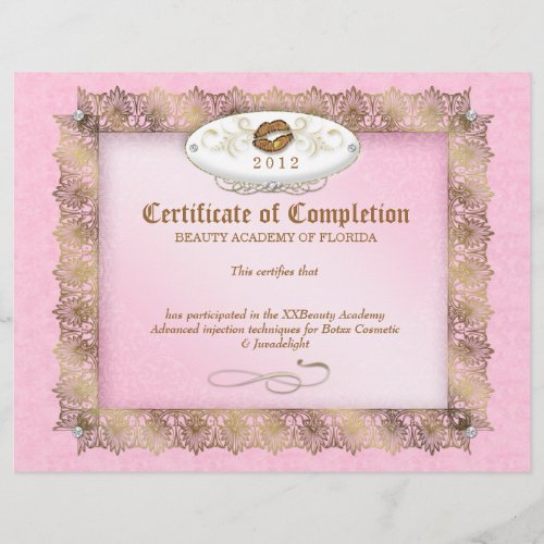 Certificate of Completion Diploma Beauty Makeup