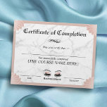Certificate of Completion Eyelash Salon Award<br><div class="desc">Modern Rose Gold Marble Certificate of Completion Awards.</div>