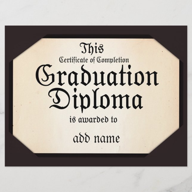 Certificate of Completion Graduation Diploma Flyer (Front)
