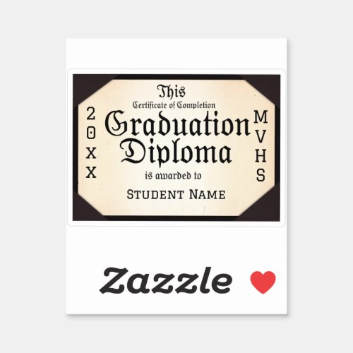 Certificate of Completion Graduation Sticker