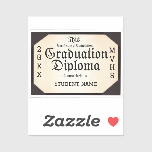 Certificate of Completion Graduation Sticker (Sheet)