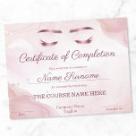 Certificate of Completion Lashes Course Award<br><div class="desc">Feminine and elegant blush pink certificate of completion perfect for beauty courses,  eyelash extension courses,  hairstylist courses,  makeup courses,  beauty salons,  and more. Beautiful addition to your beauty business.</div>