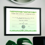 Certificate of Completion Modern Elegant Foliage<br><div class="desc">Modern foliage gender neutral certificate of completion.</div>