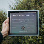 Certificate of Completion Modern Grey Moiré Effect<br><div class="desc">Modern moiré effect masculine and stylish certificate of completion. Colors : grey,  blue.
Please make sure to write with a white or silver colored pen if writing by hand.</div>