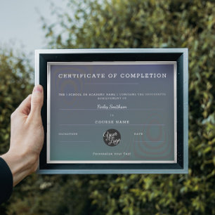 Certificate of Completion Modern Grey Moiré Effect