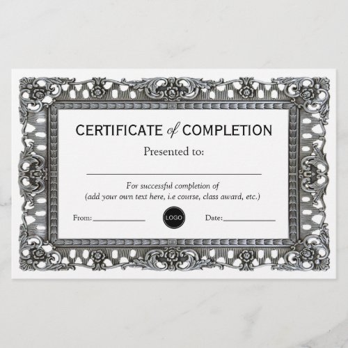 Certificate of Completion  Personalized Award