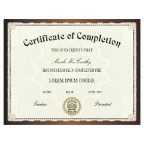 Certificate of Completion Template Certificate of Completion Template