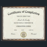 Certificate of Completion Template<br><div class="desc">Easy-to-customize Certificate Layout for any occassion</div>