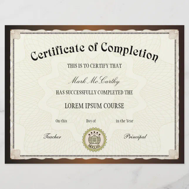 certificate-of-completion-template-zazzle for Free Printable Certificate Of Completion Certificate of Completion Template | Zazzle for Free Printable Certificate Of Completion