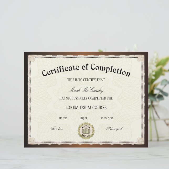 Certificate of Completion Template | Zazzle certificate-of-completion-template-zazzle