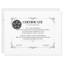 Certificate of Coven Membership