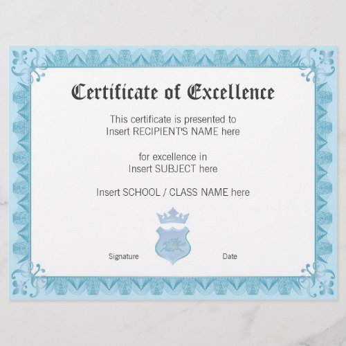 CERTIFICATE OF EXCELLENCE